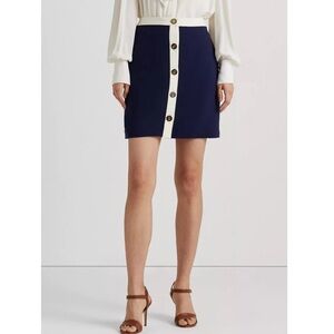 NWT Women’s LAUREN RALPH LAUREN Button front two tone pencil skirt- Size 14